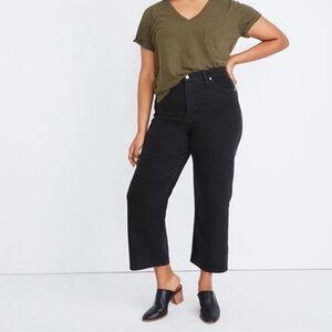 Madewell slim wide leg crop jeans black